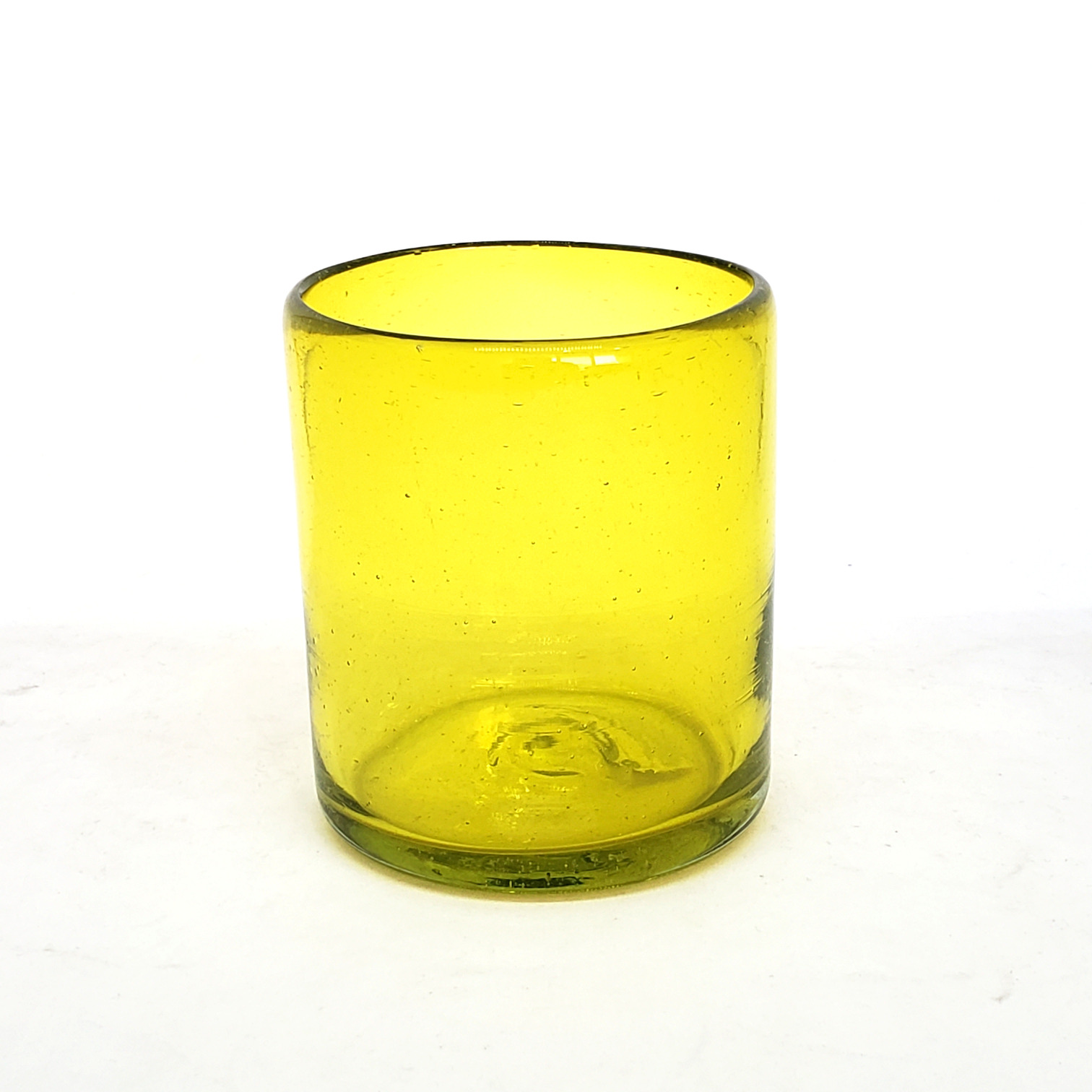 New Items / Solid Yellow 9 oz Short Tumblers (set of 6) / Enhance your favorite drink with these colorful handcrafted glasses.